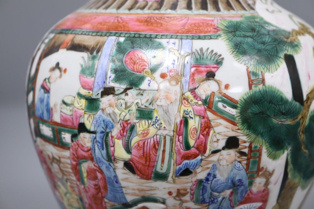 A 19th century Chinese famille rose vase, height 44cm